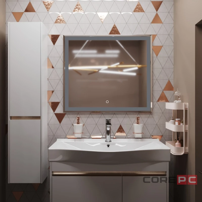 Зеркало MIXLINE Минио 800х700 (ШВ) сенсорный выключатель, светодиодная подсветка