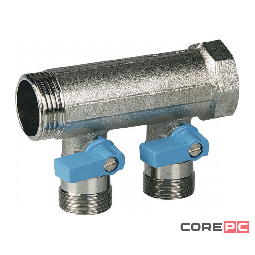 Коллектор HENCO 3/4quot; с синими шаровыми кранами, 3/4quot;НР под евроконус, 3/4quot; - 3xEK14,16,18,20