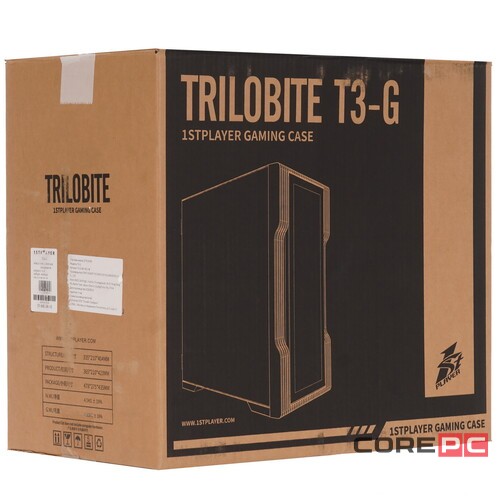 Компьютерный корпус 1STPLAYER TRILOBITE T3-G TG LED White (T3-G-WH-4F1-W)