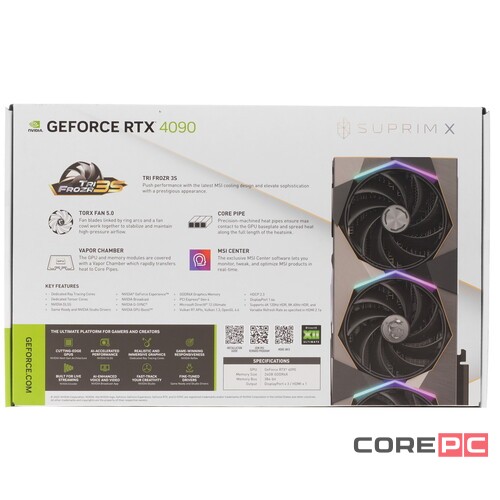 Видеокарта MSI (RTX 4090 SUPRIM X 24G) GeForce RTX 4090 24GB SUPRIM X