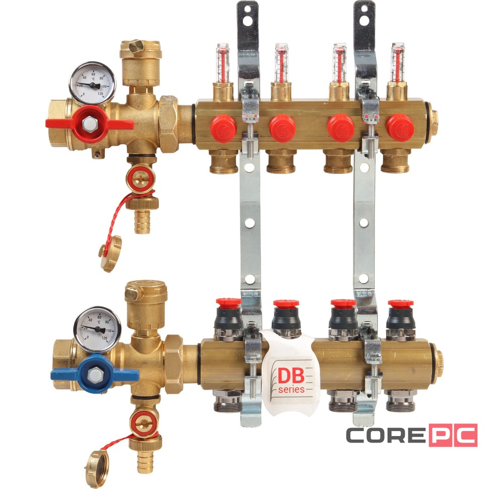 Комплект коллекторного узла Giacomini с динамич. регулир. расхода 1quot; x 18 /4 выс. расх., R553FKDB124