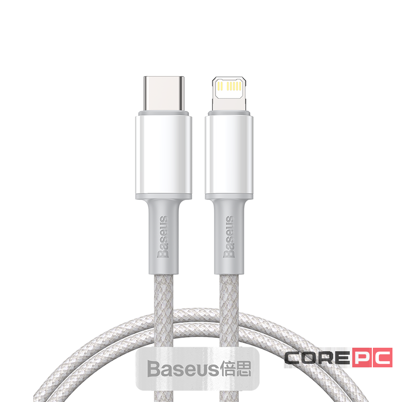 Кабель Baseus High Density Braided (Type-C) на (Lightning) 20W 100см нейлоновая оплётка (CATLGD-02) (белый)