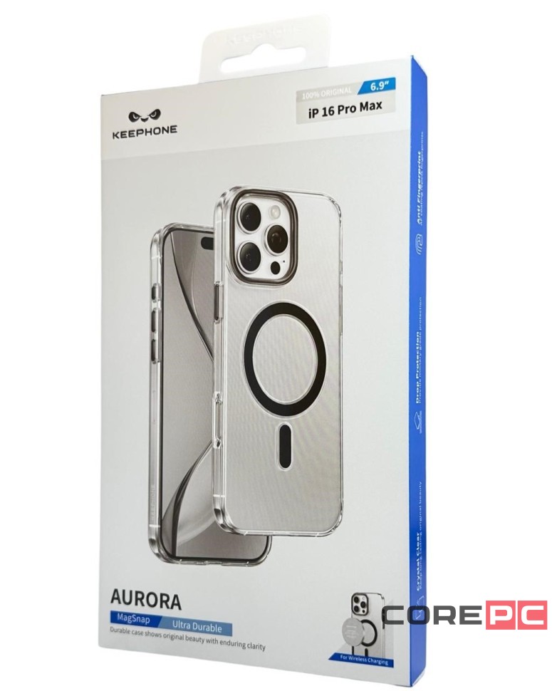 Накладка для i-Phone 16 Pro Max Keephone Aurora MagSnap черный