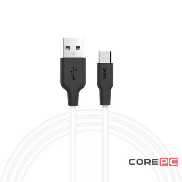 Usb Кабель-зарядка Type-C Hoco X21 Silicone 2.4A 1м мягкий силиконовый белый