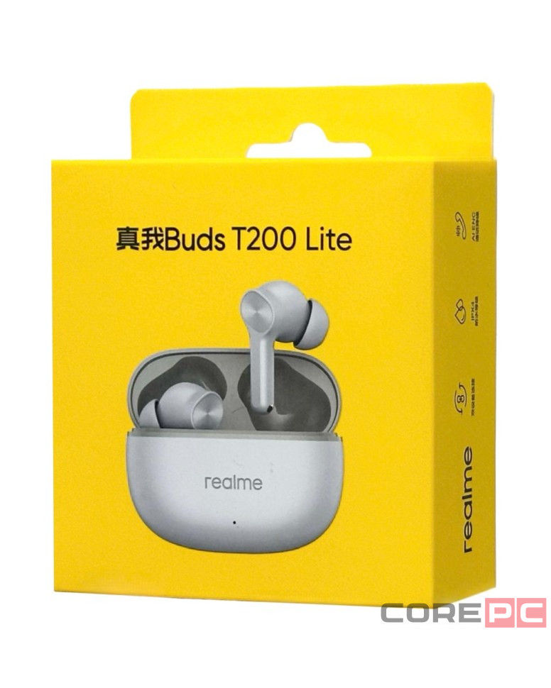Беспроводные наушники TWS Realme Buds T200 Lite серые