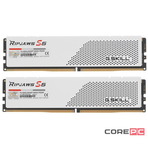 Оперативная память 32 Gb 6000 MHz G.Skill RIPJAWS S5 White (F5-6000J3040F16GX2-RS5W)