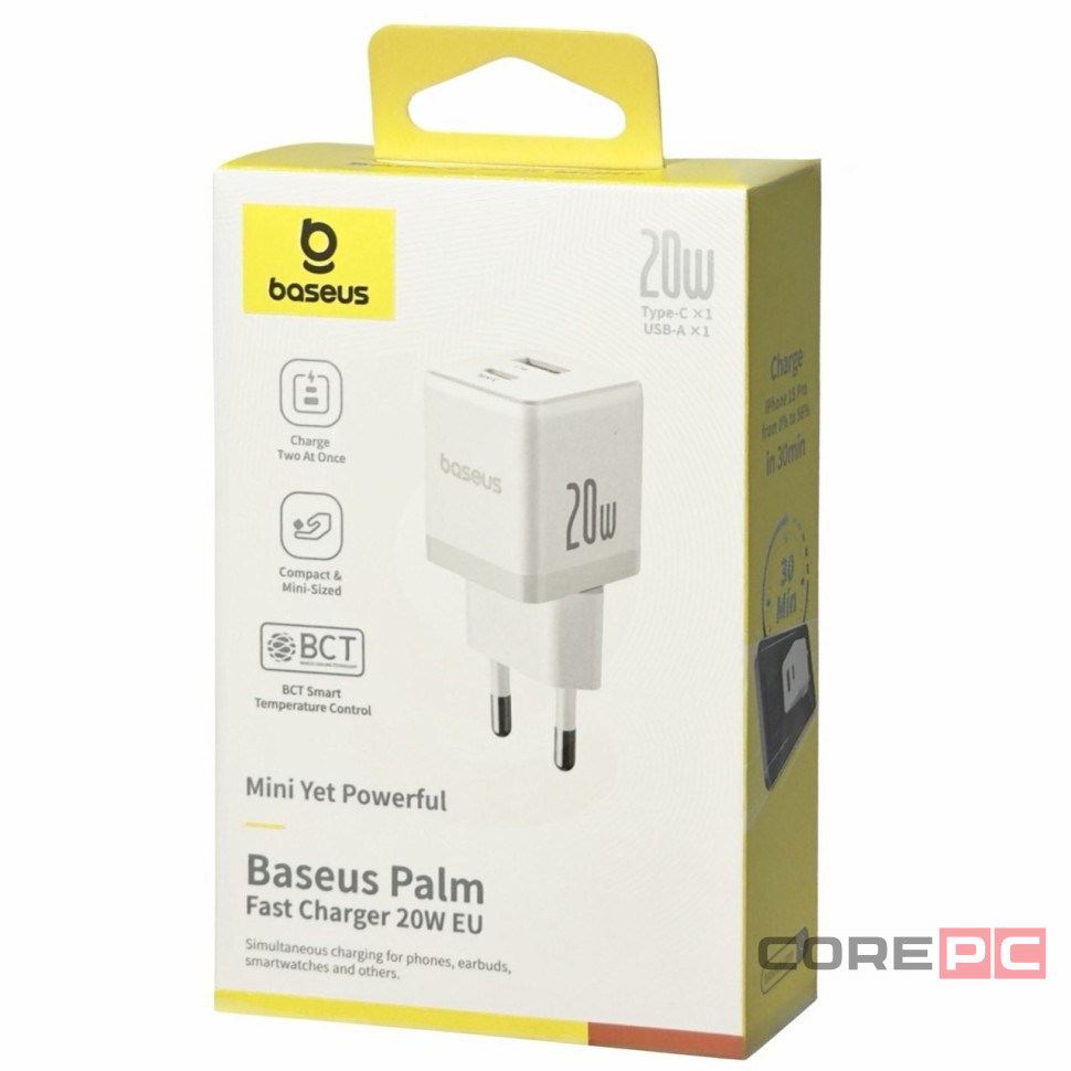 Сетевое зар. устр. Baseus Palm 20W P10111608213-00 белое