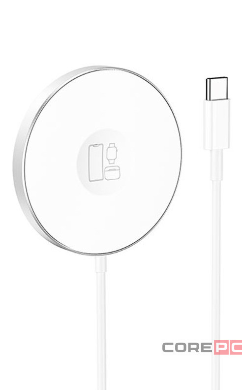 Беспроводное заряд. устр. магнитное Hoco CW41 15W белое