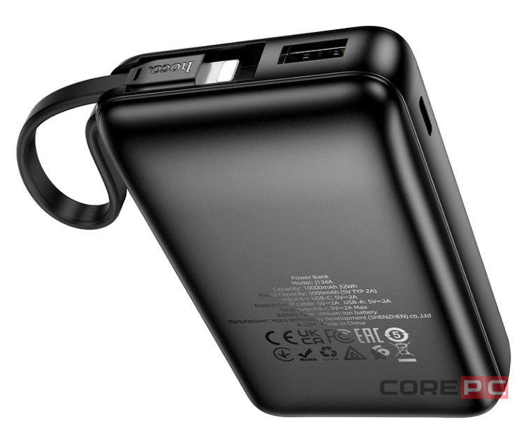 Powerbank Hoco J134A 10000mAh 1USB/1Lightning черный