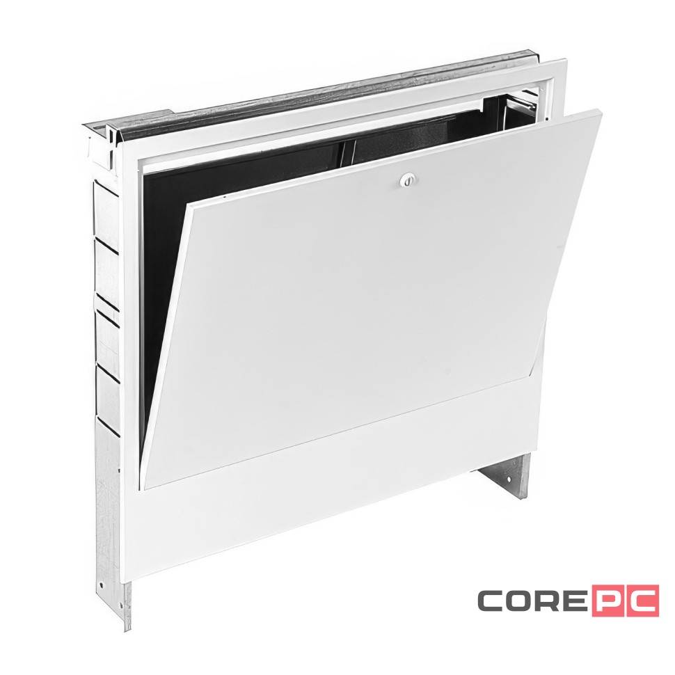 Шкаф коллекторный HENCO встраиваемый с задней панелью, белый RAL 9003, 455х575-665х110-175