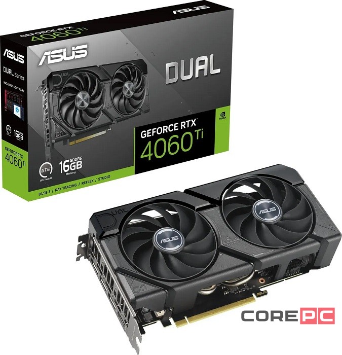 Видеокарта ASUS (DUAL-RTX4070TIS-O16G) GeForce RTX 4070 TI SUPER 16GB DUAL OC 90YV0KF3-M0NA00
