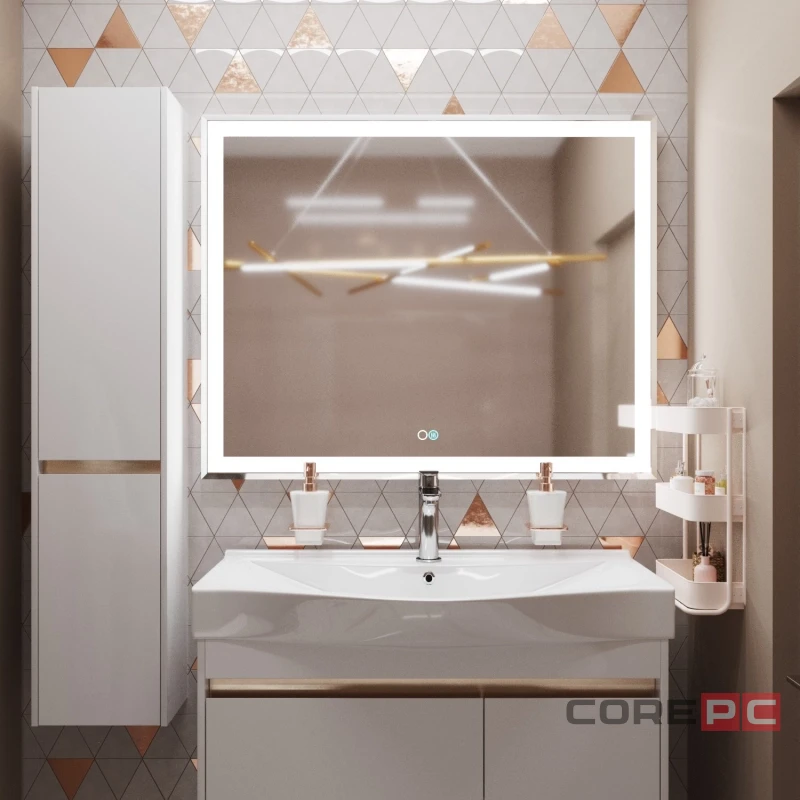 Зеркало MIXLINE Минио-2 1000х800 (ШВ) сенсорный выключатель, светодиодная подсветка + подогрев