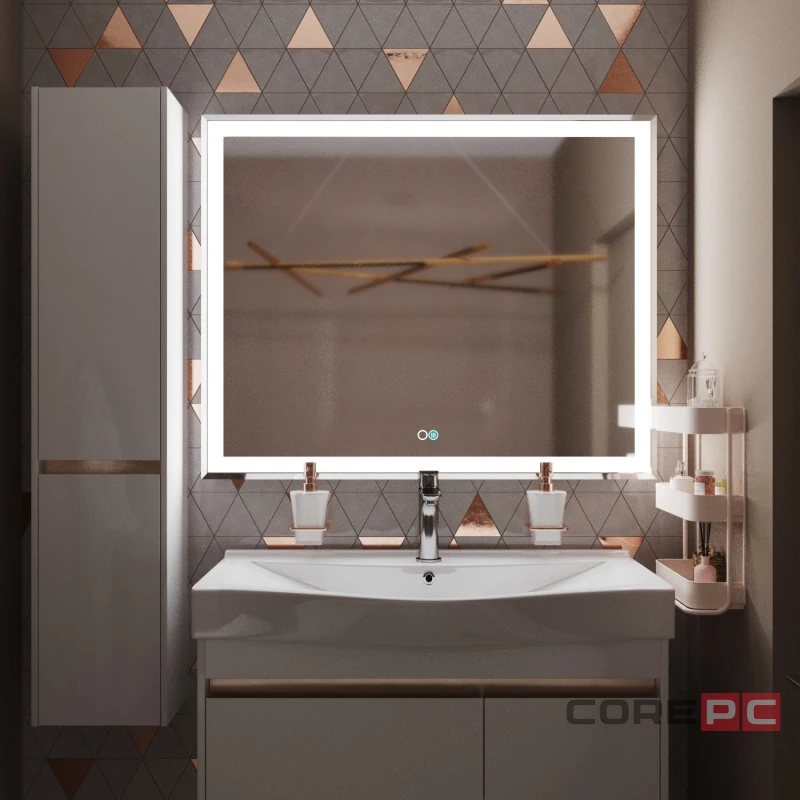 Зеркало MIXLINE Минио-2 1000х800 (ШВ) сенсорный выключатель, светодиодная подсветка + подогрев