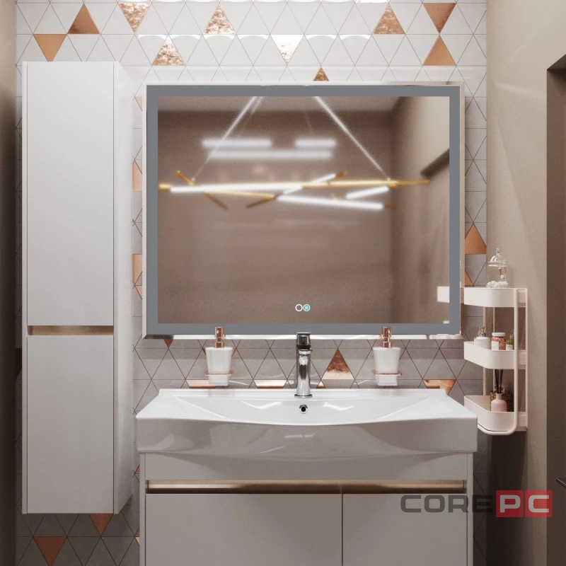 Зеркало MIXLINE Минио-2 1000х800 (ШВ) сенсорный выключатель, светодиодная подсветка + подогрев