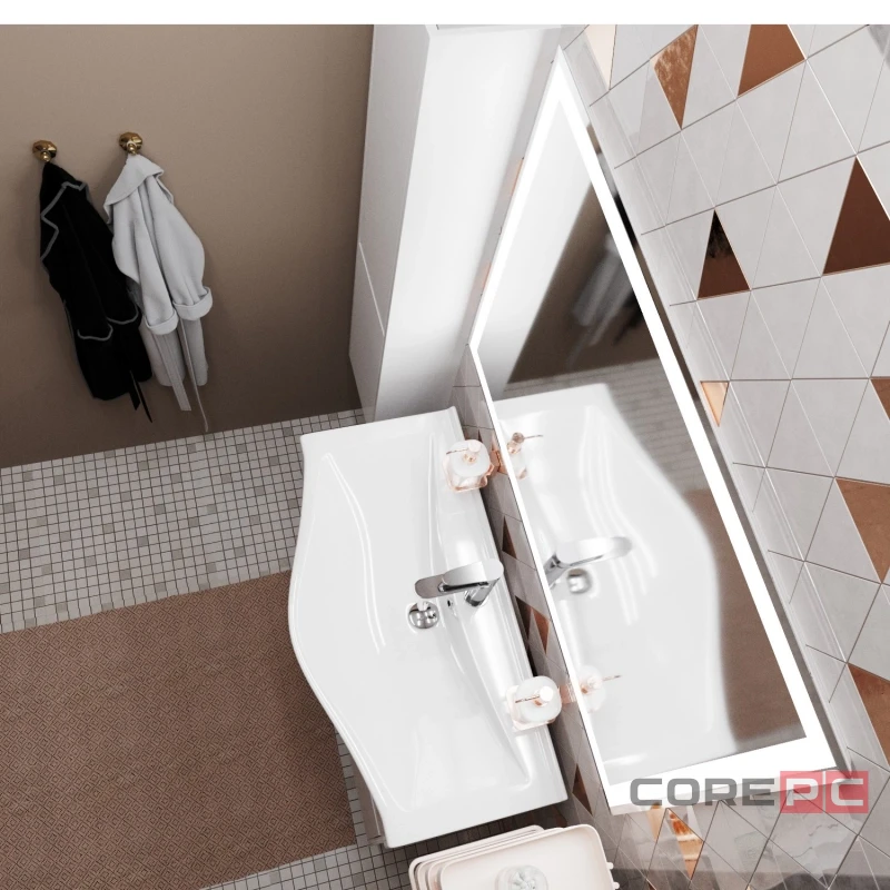 Зеркало MIXLINE Минио-2 1000х800 (ШВ) сенсорный выключатель, светодиодная подсветка + подогрев