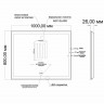 Зеркало MIXLINE Минио-2 1000х800 (ШВ) сенсорный выключатель, светодиодная подсветка + подогрев
