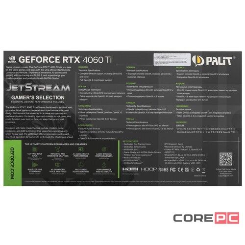 Видеокарта Palit (NE6406TU19T1-1061J) GeForce RTX 4060 TI 16GB JETSTREAM OC
