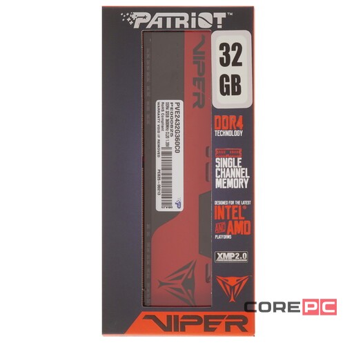 Оперативная память 32 Gb 3600 MHz PATRIOT VIPER ELITE II (PVE2432G360C0)