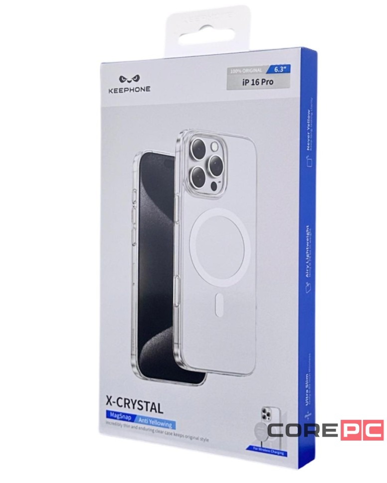 Накладка для i-Phone 16 Pro Keephone X-Crystal MagSnap прозрачный