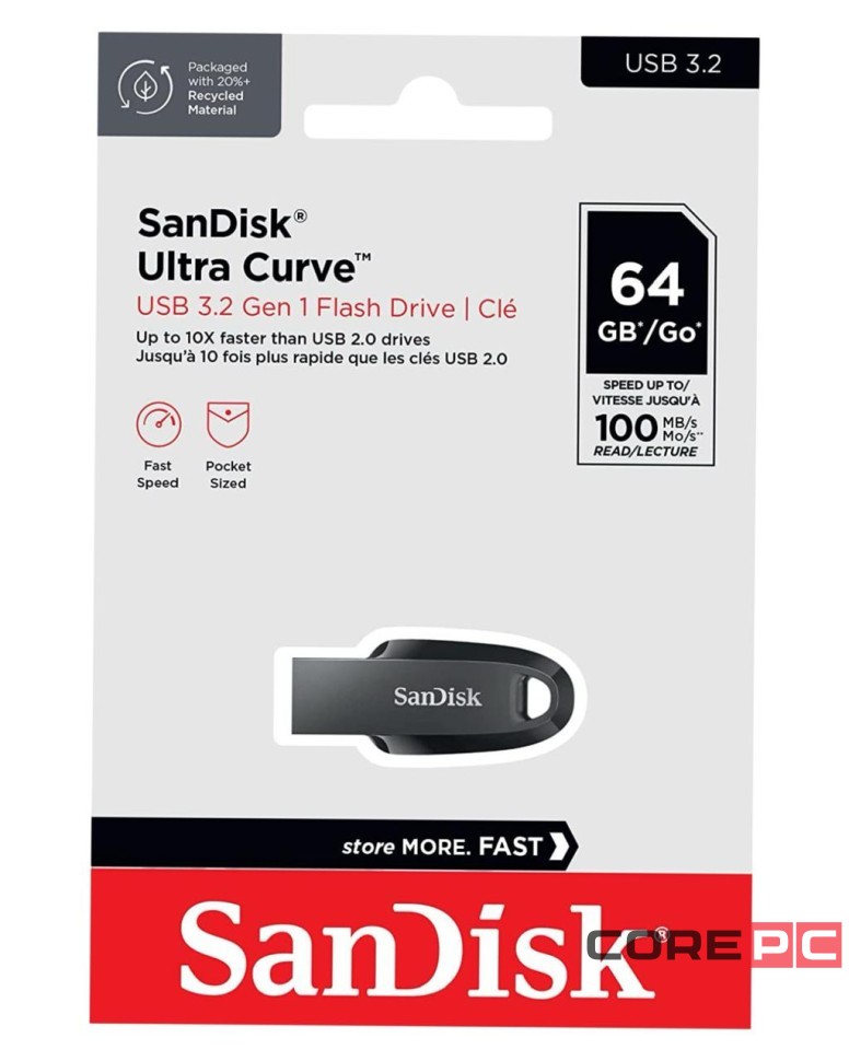 3.2 USB флеш накопитель SanDisk 64GB SDCZ550-064G-G46 Ultra Curve чёрный