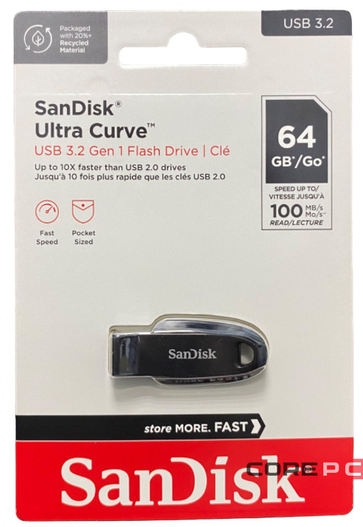 3.2 USB флеш накопитель SanDisk 64GB SDCZ550-064G-G46 Ultra Curve чёрный