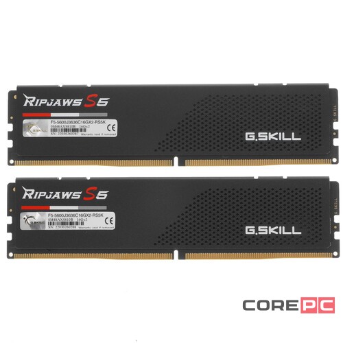 Оперативная память 32 Gb 5600 MHz G.Skill RIPJAWS S5 Black (F5-5600J3636C16GX2-RS5K)