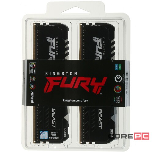 Оперативная память 32 Gb 3200 MHz Kingston FURY BEAST RGB (KF432C16BBAK2/32)
