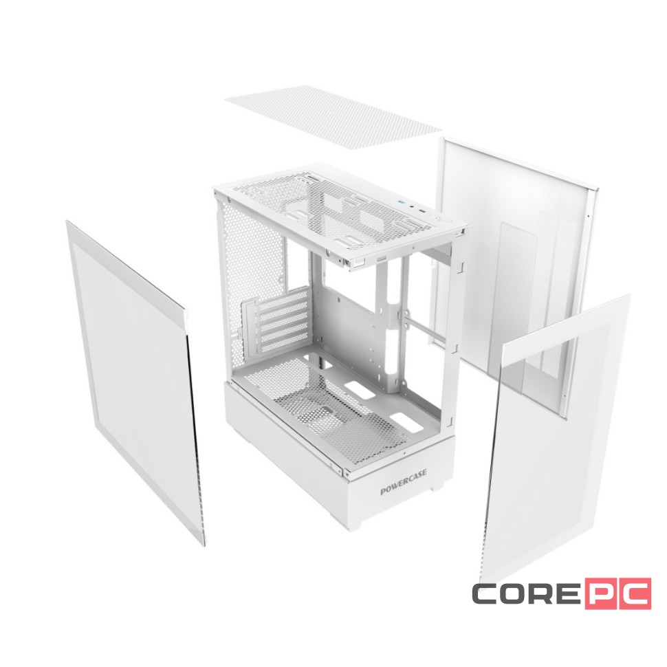 Компьютерный корпус Powercase VISION Micro M TG White CVMMW-L0
