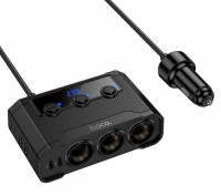 Автомобильное заряд. устр. Hoco Z64 2USB/2C 240W с дисплеем черное