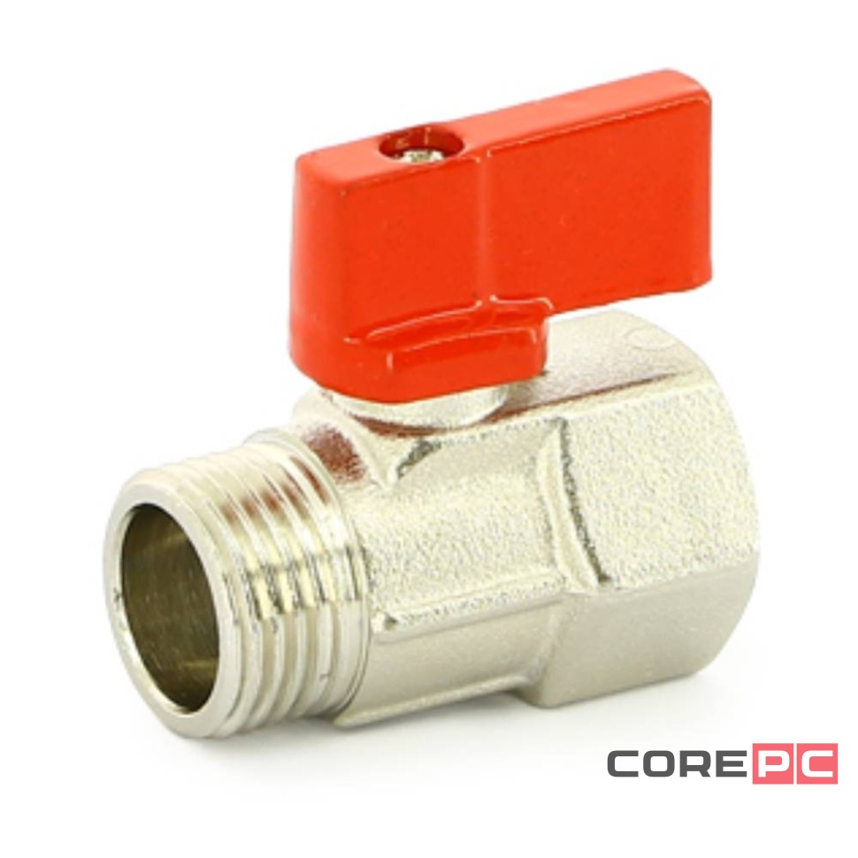 Кран Uni-Fitt шаровой мини НВ 1/2quot; флажок красный металл