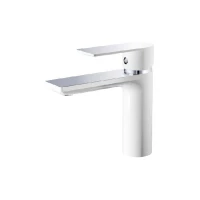 Смеситель для раковины Haiba HB10505-8, рычажное управление, цвет хром/белый