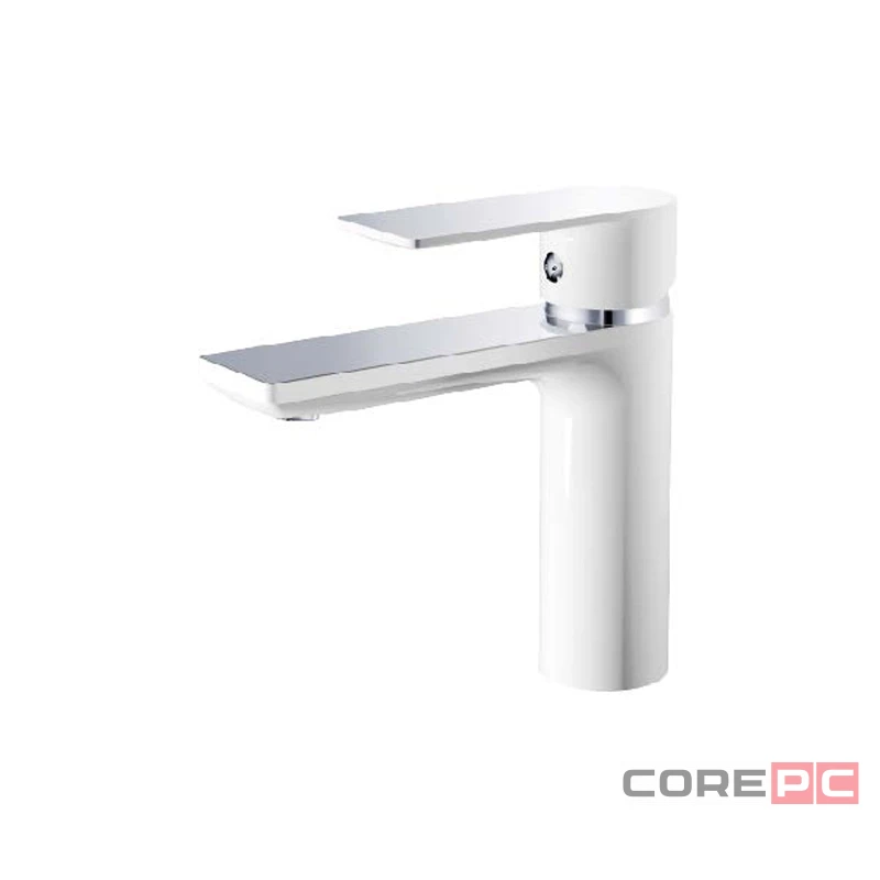 Смеситель для раковины Haiba HB10505-8, рычажное управление, цвет хром/белый