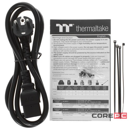 Блок питания Thermaltake 1350W TOUGHPOWER GF3 1350 PS-TPD-1350FNFAGE-4 16 Pin (PCIe 5.0 Connector Cable Details)