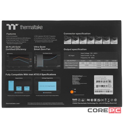 Блок питания Thermaltake 1350W TOUGHPOWER GF3 1350 PS-TPD-1350FNFAGE-4 16 Pin (PCIe 5.0 Connector Cable Details)