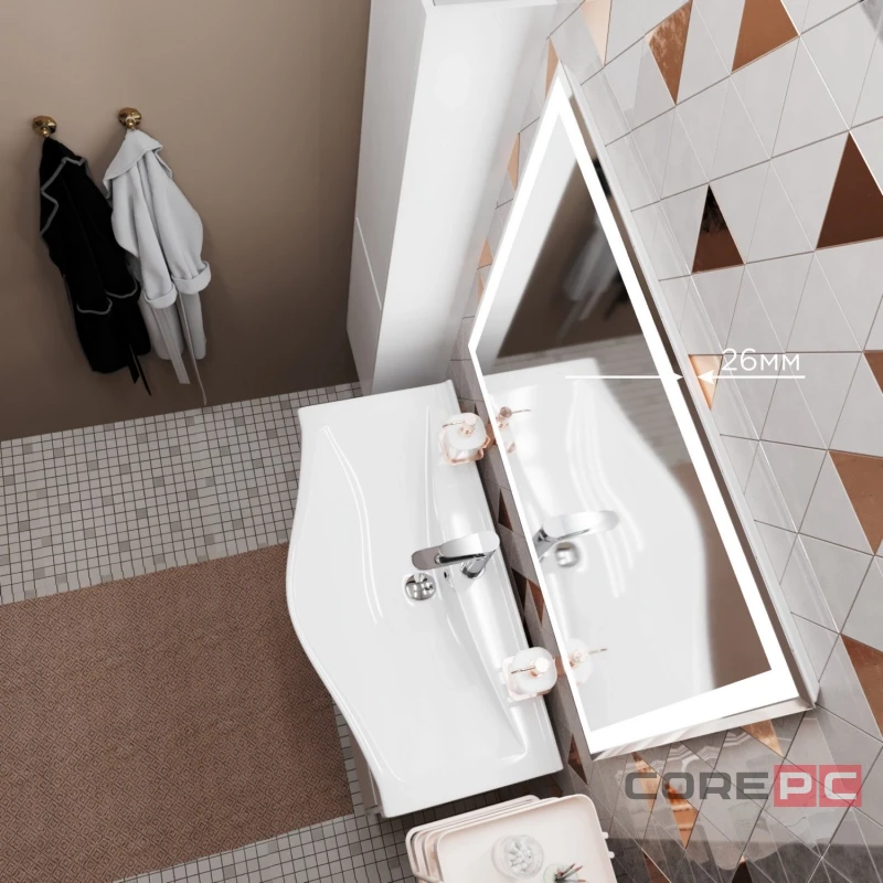 Зеркало MIXLINE Минио 900х800 (ШВ) сенсорный выключатель, светодиодная подсветка