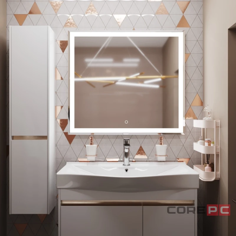 Зеркало MIXLINE Минио 900х800 (ШВ) сенсорный выключатель, светодиодная подсветка