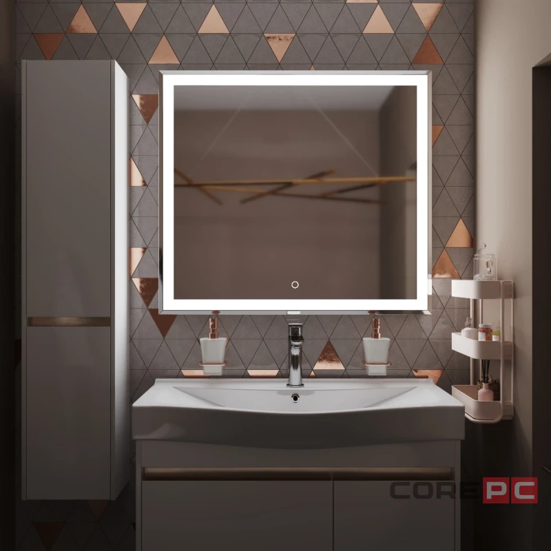 Зеркало MIXLINE Минио 900х800 (ШВ) сенсорный выключатель, светодиодная подсветка