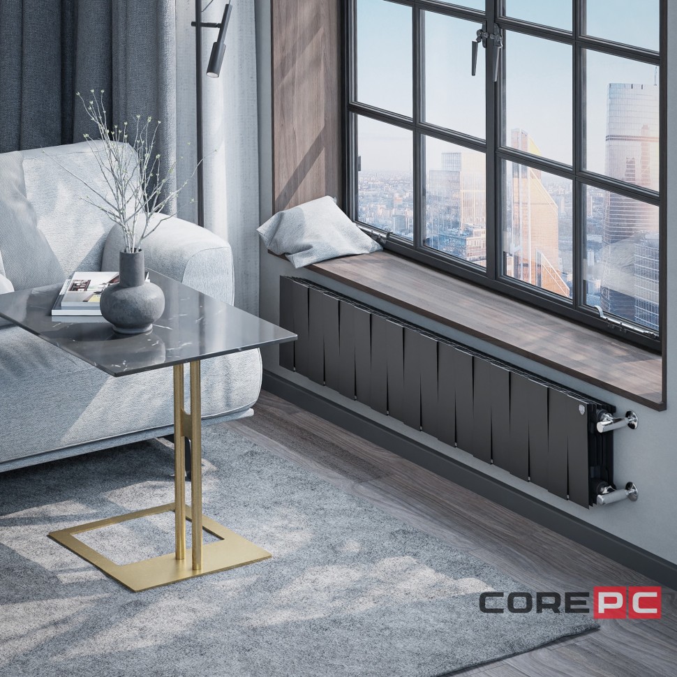 Радиатор биметаллический Royal Thermo PianoForte 200 Чёрный - 18 секц.