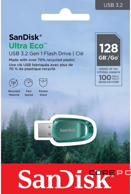 3.2 USB флеш накопитель SanDisk 128GB Ultra Eco морская волна SDCZ96-128G-G46