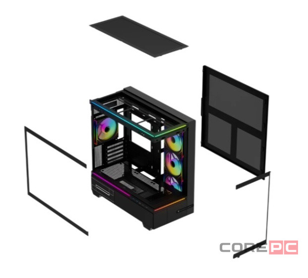 Компьютерный корпус Thermalright M10 FAN4-M TG ARGB Black (TRTLM10BF4M)