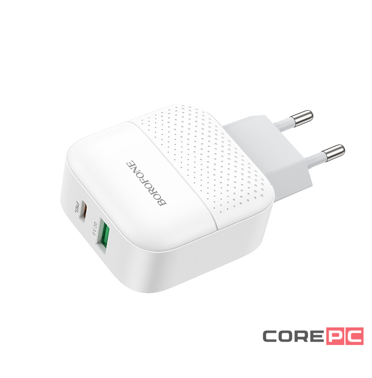 Сетевое зар. устр. Borofone BA46A 1USB/1C PD3.0/QC3.0 3A 18W белое