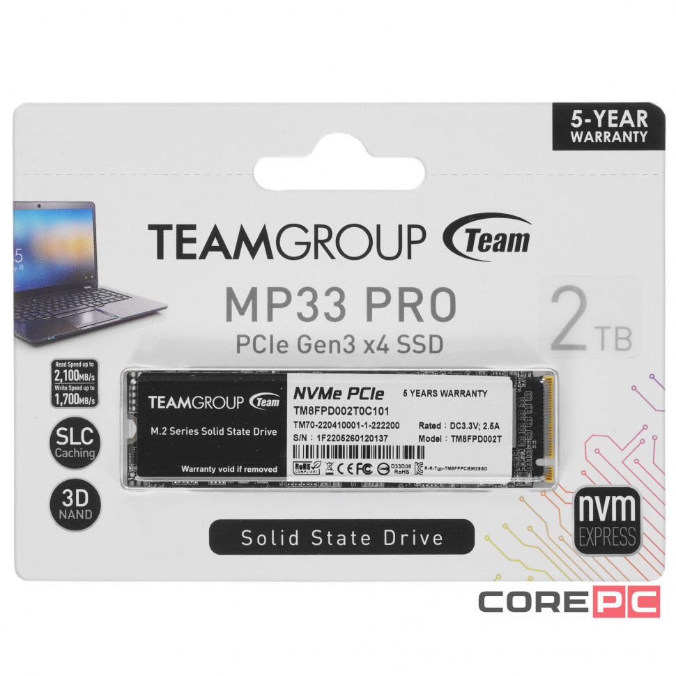 Твердотельный накопитель Team Group 2000 Gb MP33 PRO TM8FPD002T0C101