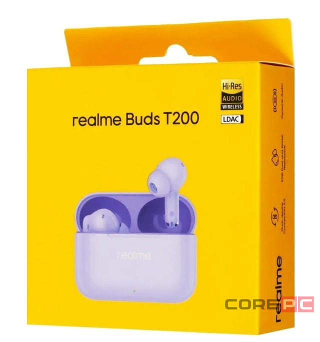 Беспроводные наушники TWS Realme Buds T200 RMA2410 фиолетовые