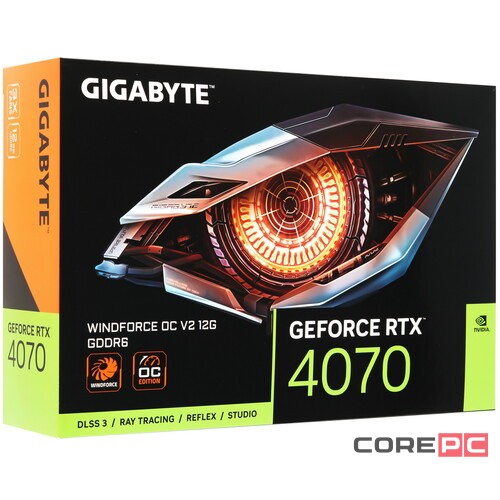 Видеокарта Gigabyte (GV-N4070WF3OCV2-12GD) GeForce RTX 4070 12GB WINDFORCE V2 OC