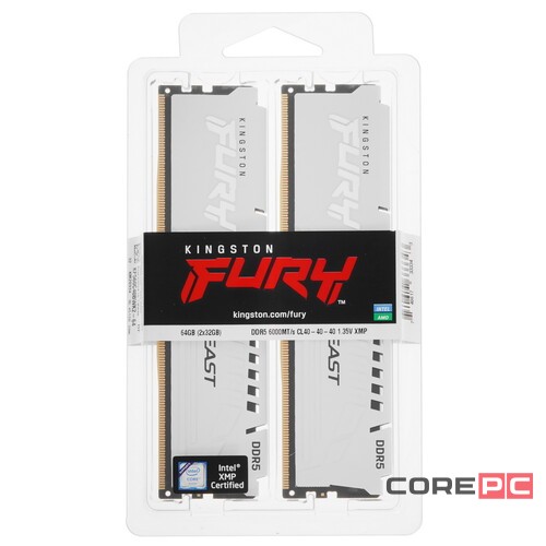 Оперативная память 64 Gb 6000 MHz Kingston FURY Beast White (KF560C40BWK2-64)