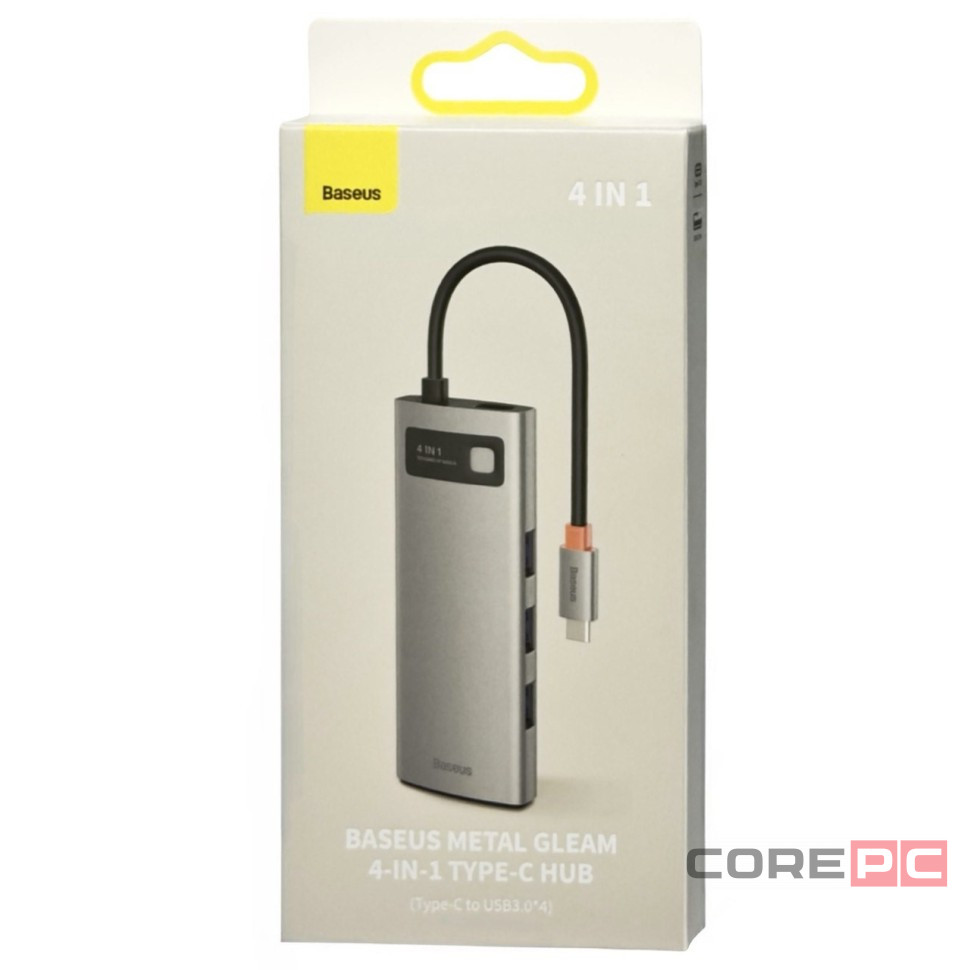 USB-C хаб Baseus Metal Gleam Series 4-in-1 Multifunctional Type-C HUB Docking Station WKWG070013