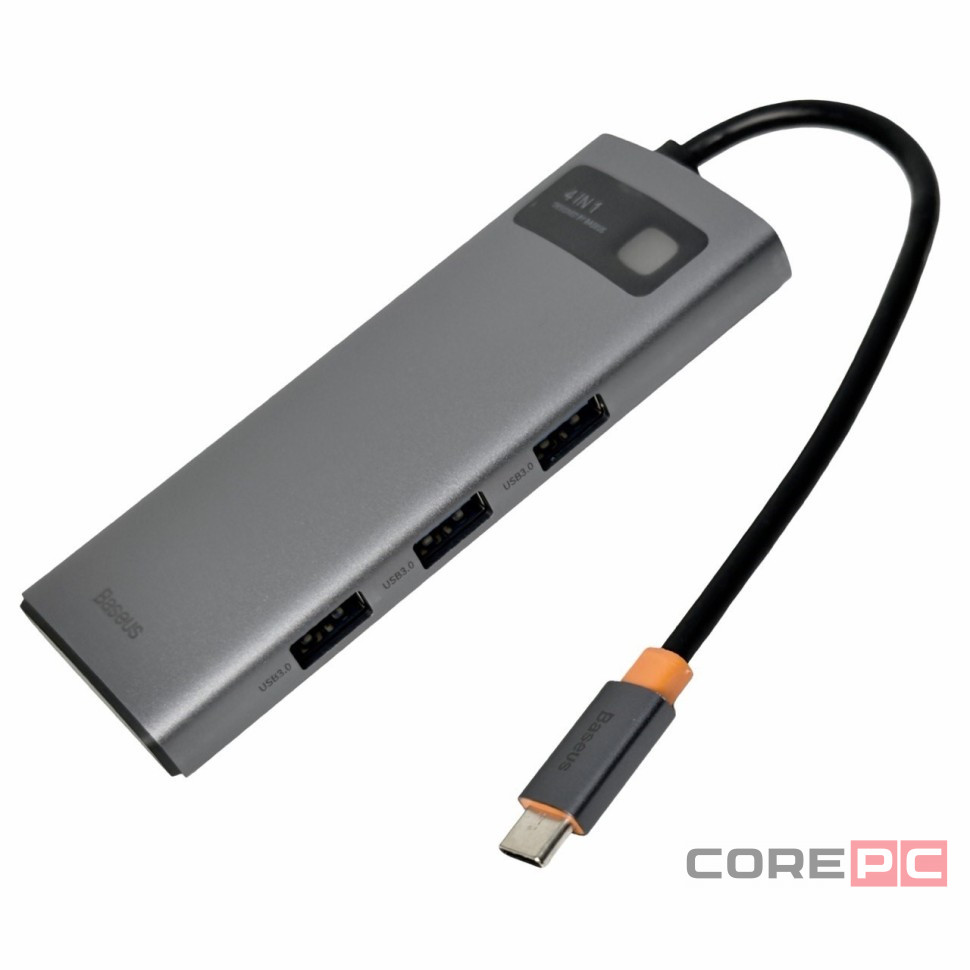 USB-C хаб Baseus Metal Gleam Series 4-in-1 Multifunctional Type-C HUB Docking Station WKWG070013