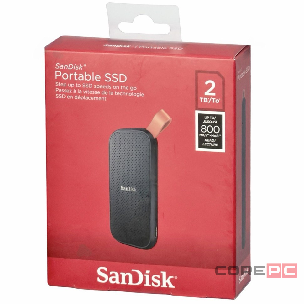 Внешний SSD 2TB SanDisk Portable SSD 800 Mb/s (SDSSDE30-2T00-G26) черный