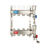 Группа коллект. VIEIR 1quot;х4х3/4quot; без/расходомер, с дренаж. кр, воздухоотвод., нерж.сталь VR115-04A