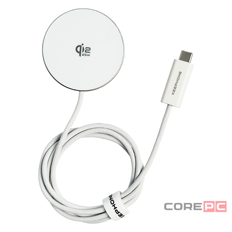 Беспроводное заряд. устр. 3в1 Keephone Airmag KPW-13 Qi2 25W белое